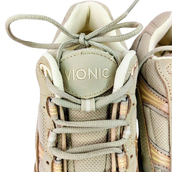 Vionic 9.5W Walker Classic Taupe Shoes Plantar Fasciitis Support Leather - Picture 10 of 14